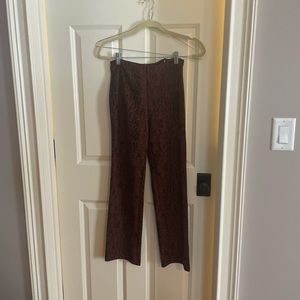 Copper and black straight leg snakeskin pants